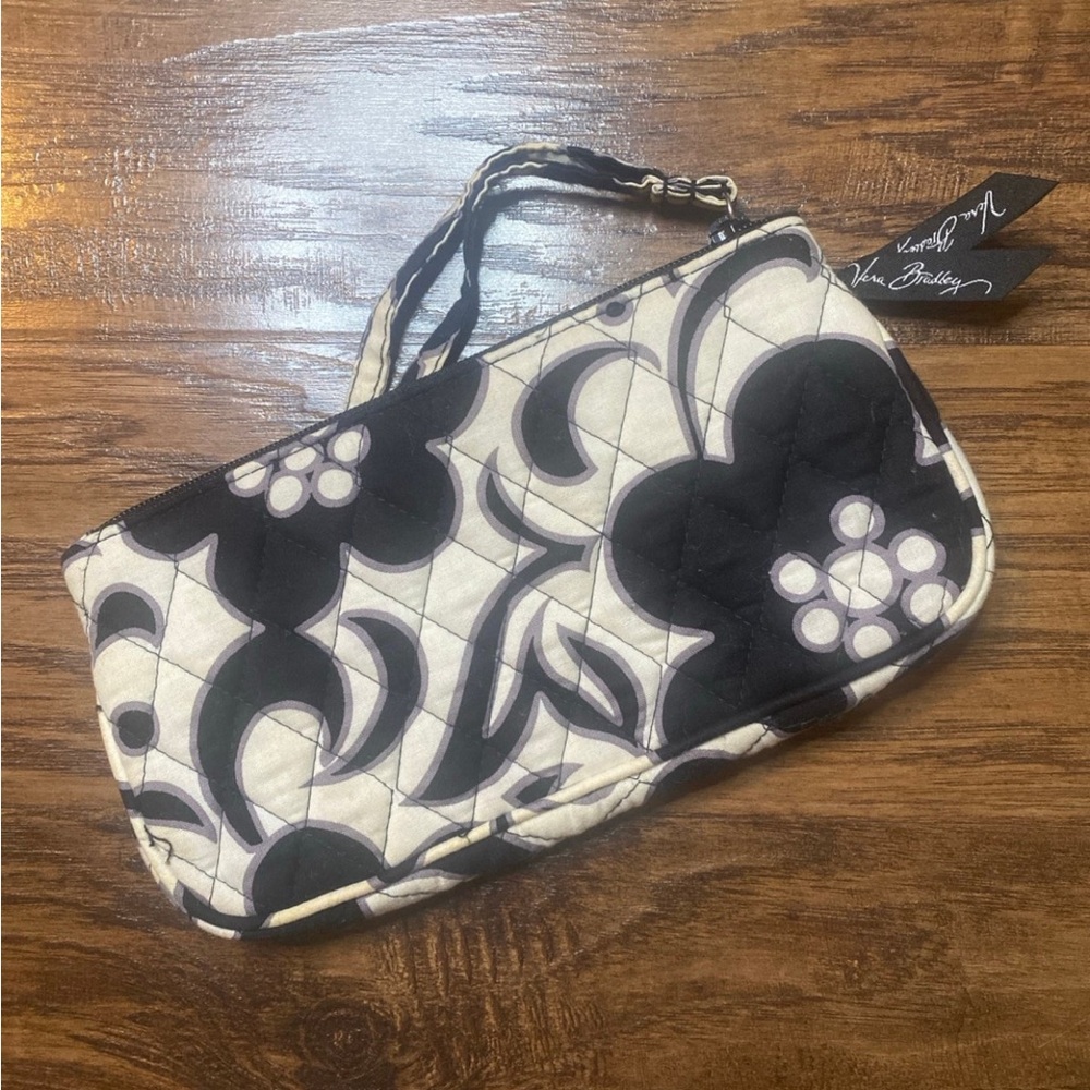 Vera Bradley Black and White Clutch with Floral Design
